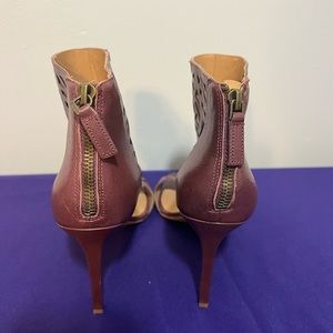 Nine West - Women Stiletto Leather Sandals, purple, size 8.5, 4” heel